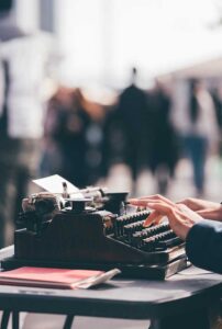 An old fashioned typewriter writing a book about counseling for depression near me